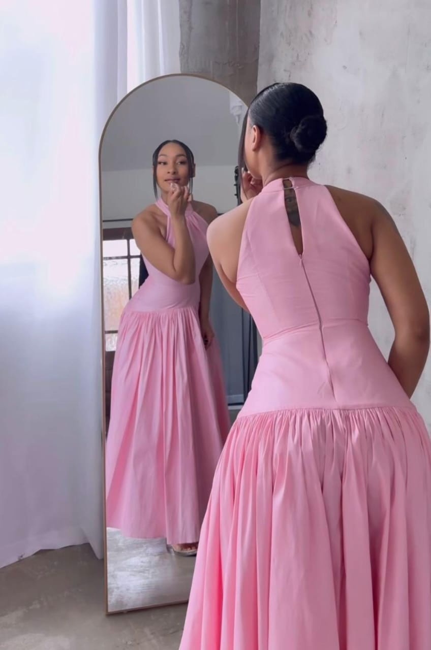 Pink Blouse Dress